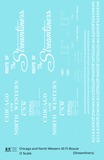 Chicago and North Western 40 Ft Boxcar White Route Of the Streamliners - Decal - Choose Scale