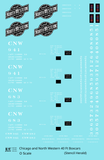 Chicago and North Western 40 Ft Boxcar White Stencil Herald - Decal Sheet