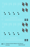 Chicago and North Western 40 Ft Boxcar White Stencil Herald - Decal - Choose Scale