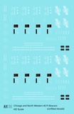 Chicago and North Western 40 Ft Boxcar White Unfilled Herald - Decal - Choose Scale