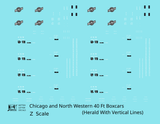 Chicago and North Western 40 Ft Boxcar White and Black Vertical Edge Line Herald - Decal - Choose Scale