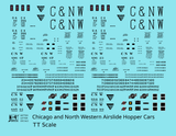 Chicago and North Western Airslide Covered Hopper Black  - Decal - Choose Scale