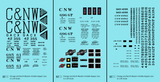 Chicago and North Western Airslide Covered Hopper Black  - Decal - Choose Scale