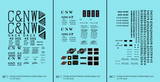 Chicago and North Western Airslide Covered Hopper Black  - Decal - Choose Scale