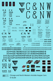 Chicago and North Western Airslide Covered Hopper Black  - Decal Sheet