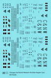 Chicago and North Western Airslide Covered Hopper Black  - Decal - Choose Scale
