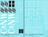 Chicago and North Western 40 Ft Gondola White Herald and Big CNW - Decal - Choose Scale