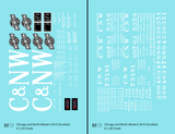 Chicago and North Western 40 Ft Gondola White Herald and Big CNW - Decal - Choose Scale