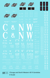 Chicago and North Western 40 Ft Gondola White Herald and Big CNW - Decal Sheet