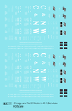 Chicago and North Western 40 Ft Gondola White Herald and Big CNW - Decal - Choose Scale