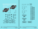 Chicago and North Western 50 Ft Insulated Boxcar Black and White As Built - Decal - Choose Scale