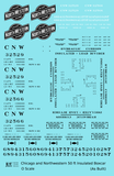 Chicago and North Western 50 Ft Insulated Boxcar Black and White As Built - Decal Sheet