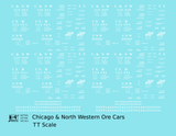Chicago and North Western Ore Jenny Car White  - Decal - Choose Scale