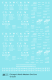 Chicago and North Western Ore Jenny Car White  - Decal - Choose Scale