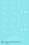 Chicago and North Western Ore Jenny Car White  - Decal - Choose Scale