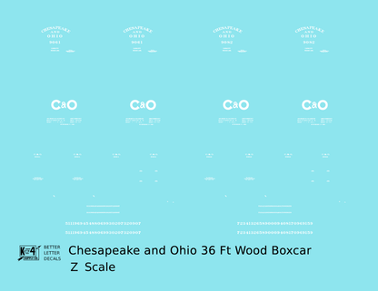 Chesapeake and Ohio 36 Ft Wood Boxcar White C&O