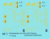Chesapeake and Ohio 50 Ft Cushion Underframe Boxcar Yellow