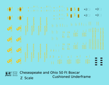 Chesapeake and Ohio 50 Ft Cushion Underframe Boxcar Yellow