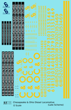 Chesapeake and Ohio Diesel Locomotive Yellow Late C & O Scheme - Decal - Choose Scale
