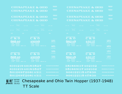 Chesapeake & Ohio Offset Twin Hopper White C&O (1937-1948)