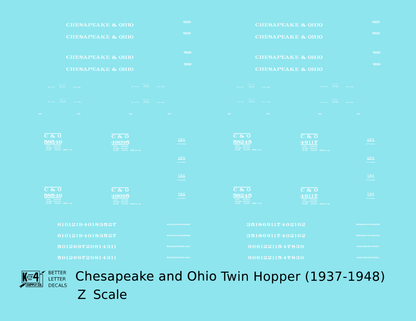 Chesapeake & Ohio Offset Twin Hopper White C&O (1937-1948)