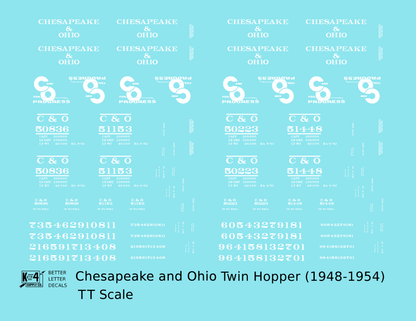 Chesapeake & Ohio Offset Twin Hopper White C&O (1948-1954)