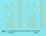 Chesapeake and Ohio Hopper Car Yellow C&O (1956-1960)