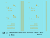 Chesapeake and Ohio Hopper Car Yellow C&O (1956-1960)