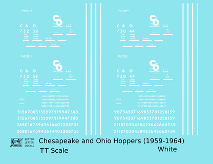 Chesapeake and Ohio Hopper Car White C&O (1959-1964)
