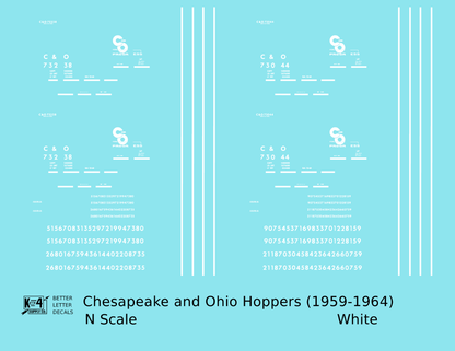 Chesapeake and Ohio Hopper Car White C&O (1959-1964)