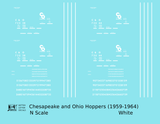 Chesapeake and Ohio Hopper Car White C&O (1959-1964)