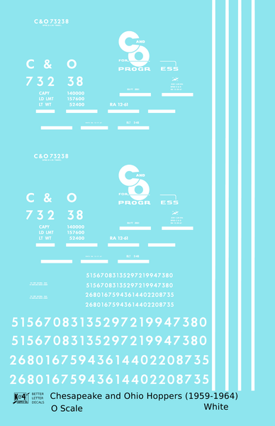 Chesapeake and Ohio Hopper Car White C&O (1959-1964)