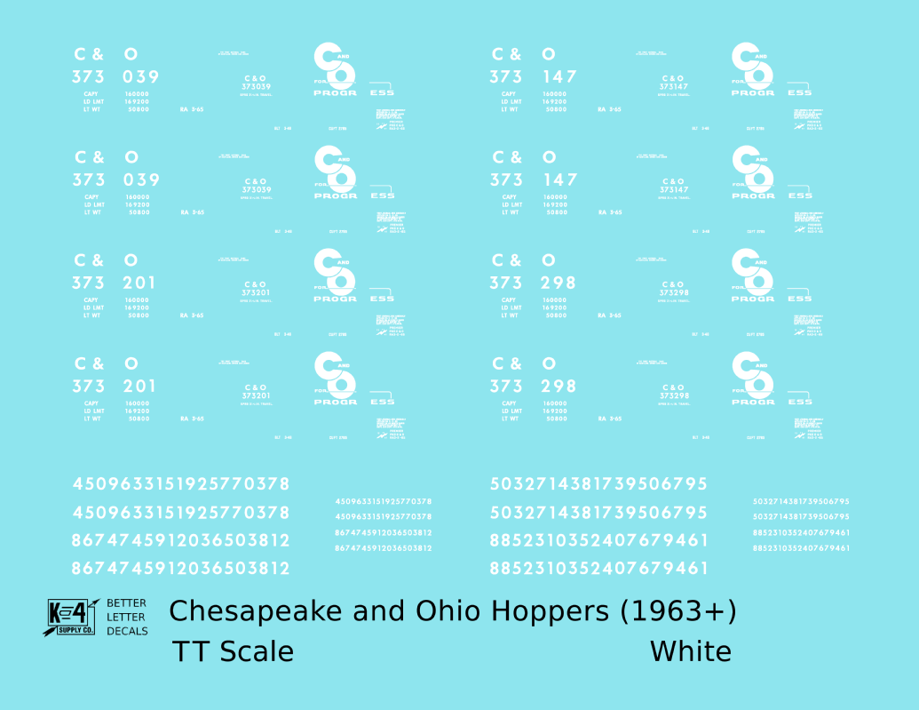 Chesapeake and Ohio Hopper Car White C&O (1963+)