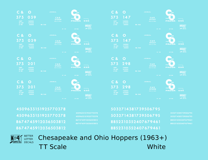 Chesapeake and Ohio Hopper Car White C&O (1963+)