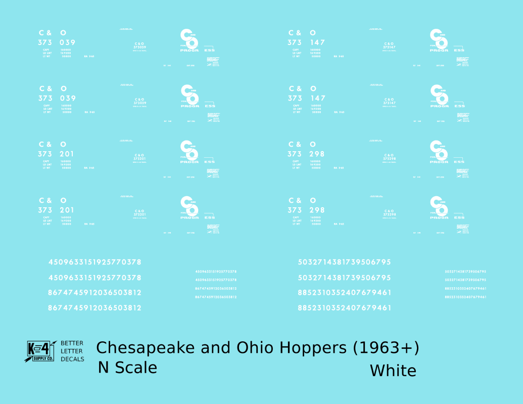 Chesapeake and Ohio Hopper Car White C&O (1963+)