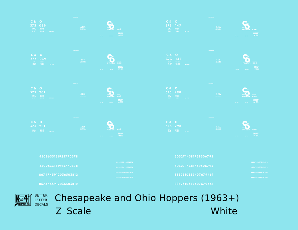Chesapeake and Ohio Hopper Car White C&O (1963+)