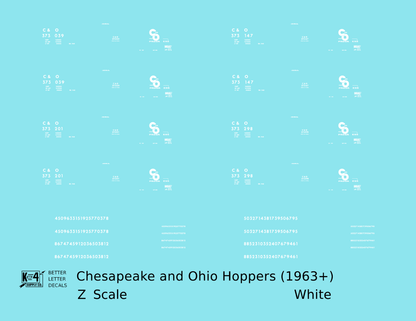 Chesapeake and Ohio Hopper Car White C&O (1963+)