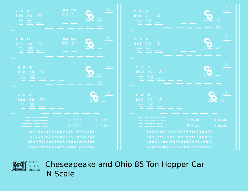 Chesapeake and Ohio 85 Ton Hopper Car White