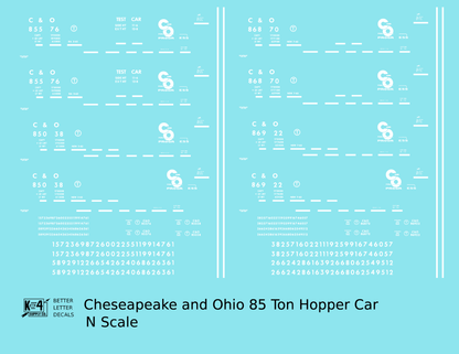 Chesapeake and Ohio 85 Ton Hopper Car White
