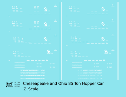 Chesapeake and Ohio 85 Ton Hopper Car White