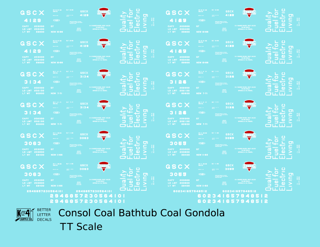 Consol Coal Coal Gondola White and Red