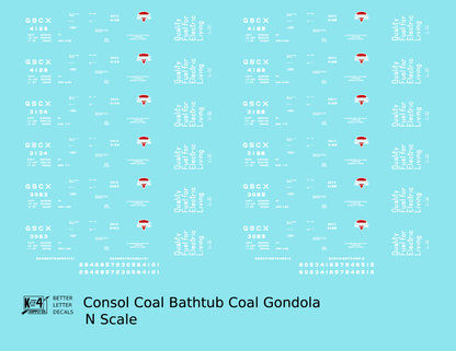 Consol Coal Coal Gondola White and Red