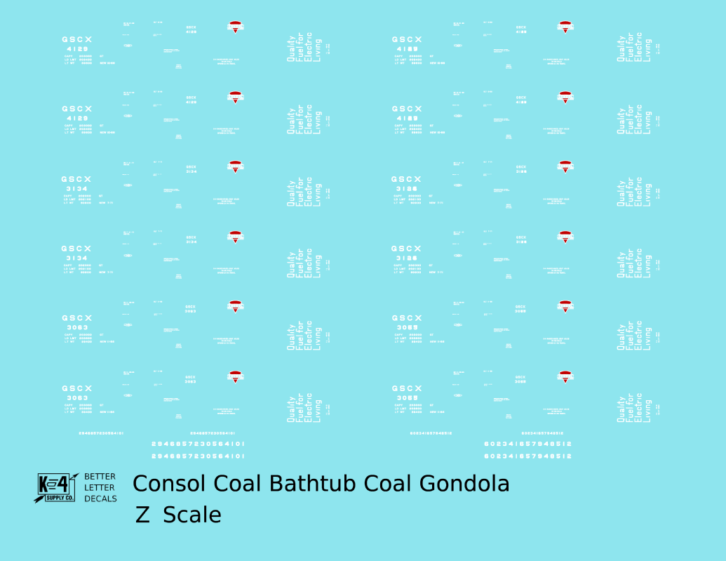Consol Coal Coal Gondola White and Red