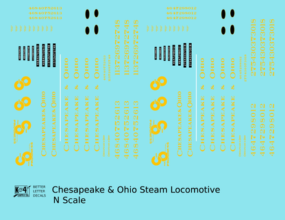 Chesapeake and Ohio Steam Locomotive Yellow