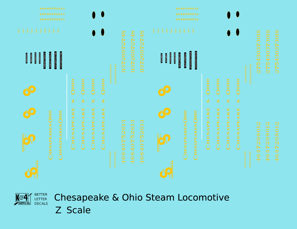 Chesapeake and Ohio Steam Locomotive Yellow