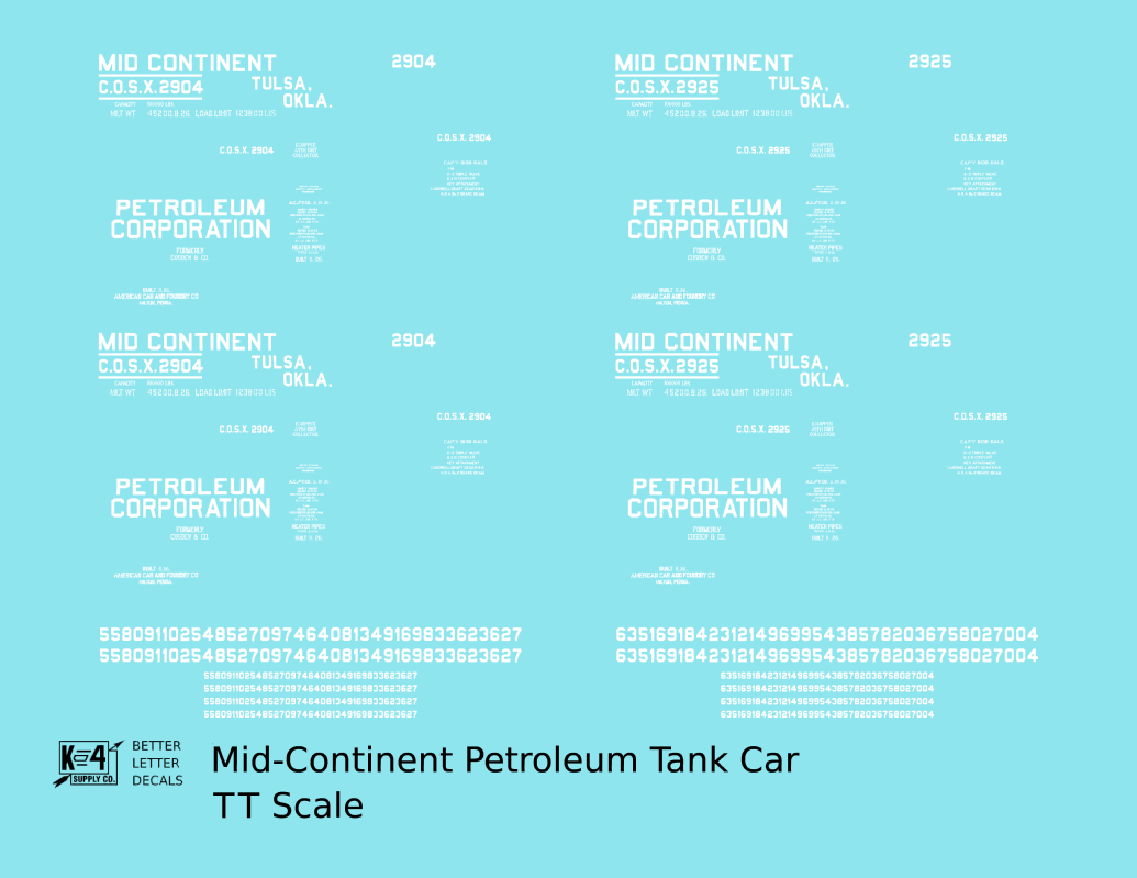 Mid-Continent Petroleum Tank Car White