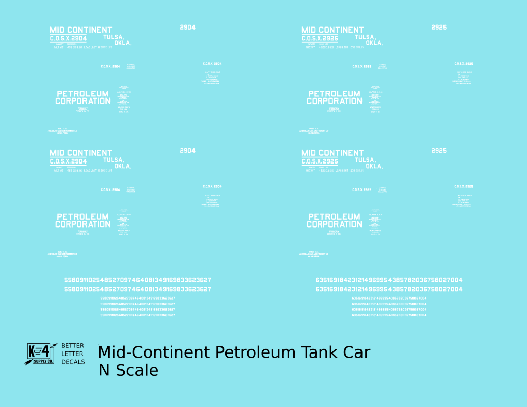 Mid-Continent Petroleum Tank Car White