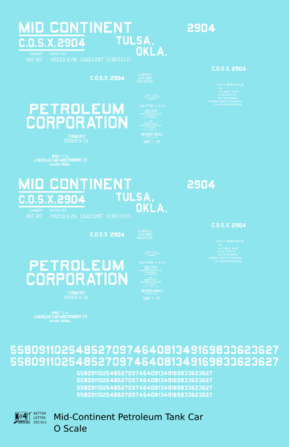 Mid-Continent Petroleum Tank Car White