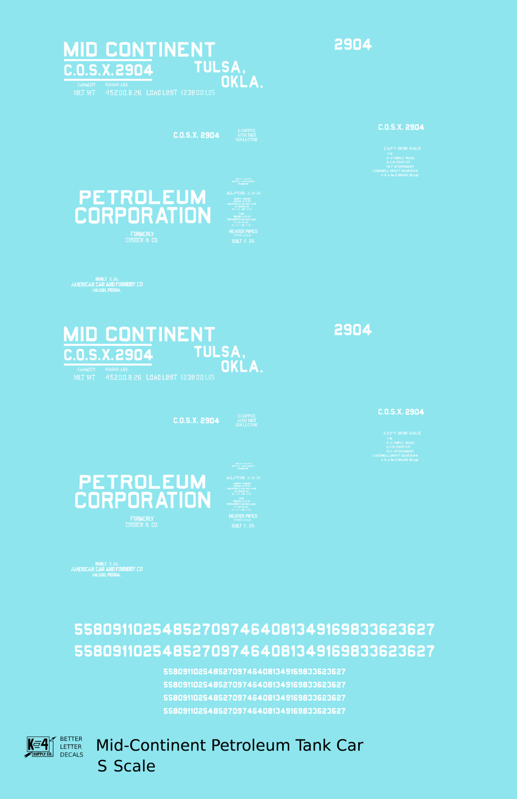 Mid-Continent Petroleum Tank Car White