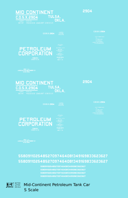 Mid-Continent Petroleum Tank Car White